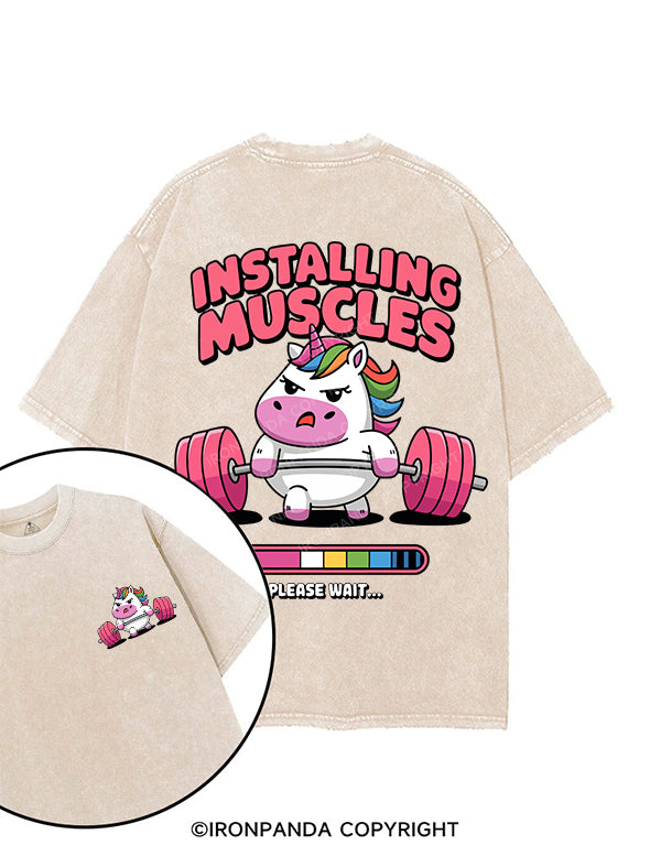 INSTALLING MUSCLES printed Gym Shirt