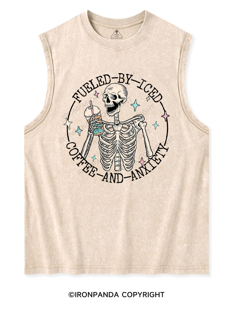 FUELED BY ICED COFFEE AND ANXIETY Washed Tank