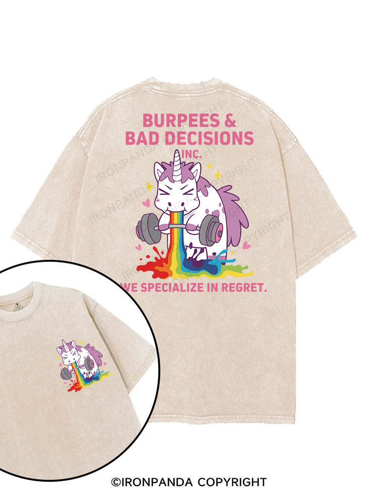 BURPEES & BAD DECISIONS printed Gym Shirt