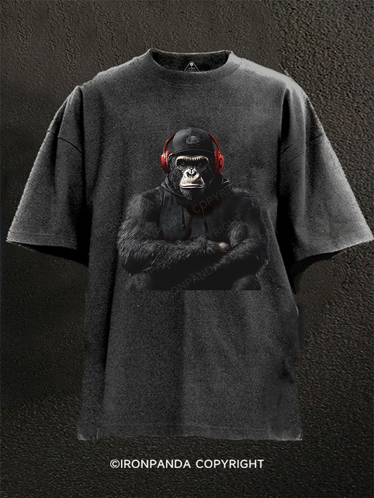 Orangutan with headphones Washed Gym Shirt