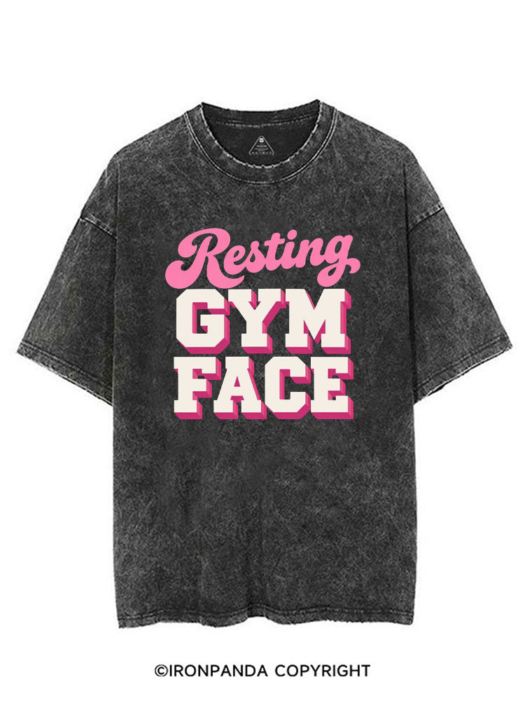 RESTING GYM FACE FUNNY WORKOUT VINTAGE GYM SHIRT