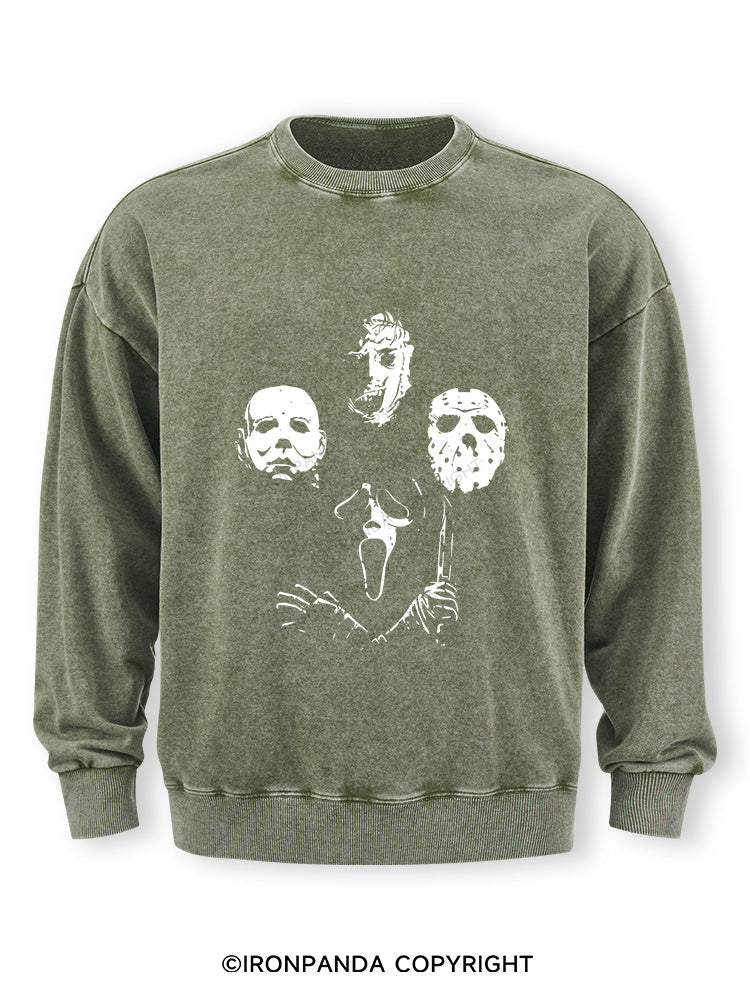 Halloween Fitness Night Washed Sweatshirt