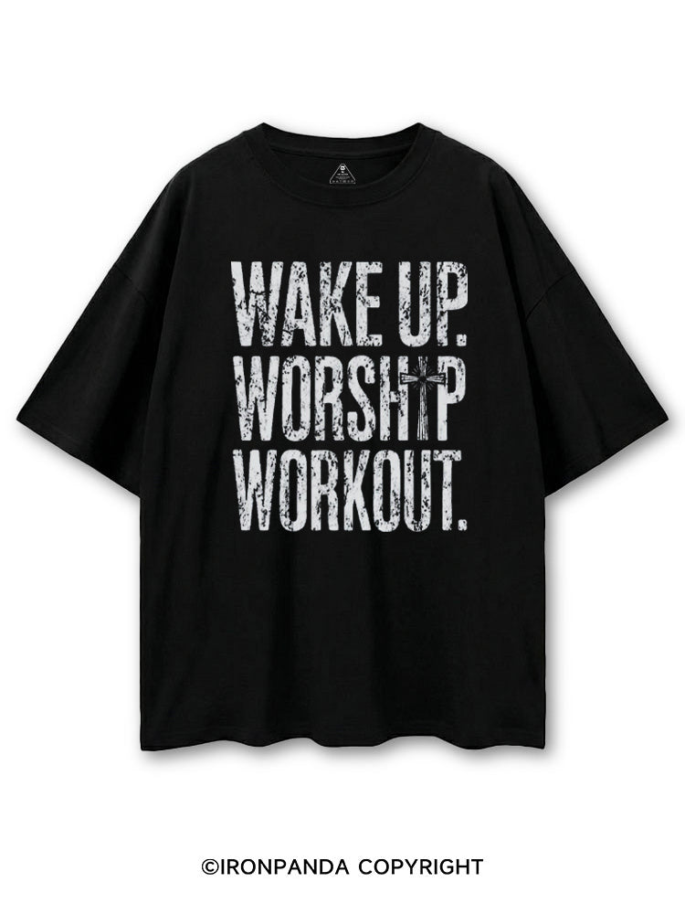 WAKE UP WORSHIP WORKOUT JESUS COTTON PUMP COVER