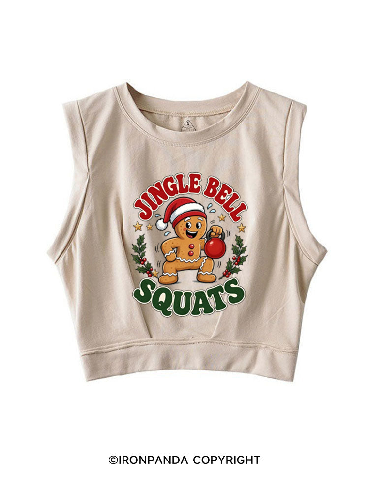JINGLE BELL SQUATS SLEEVELESS CROP TOPS