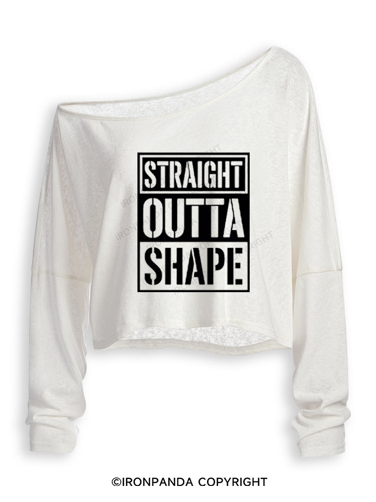 STRAIGHT OUTTA SHAPE Off Shoulder Long Sleeve Crop Top