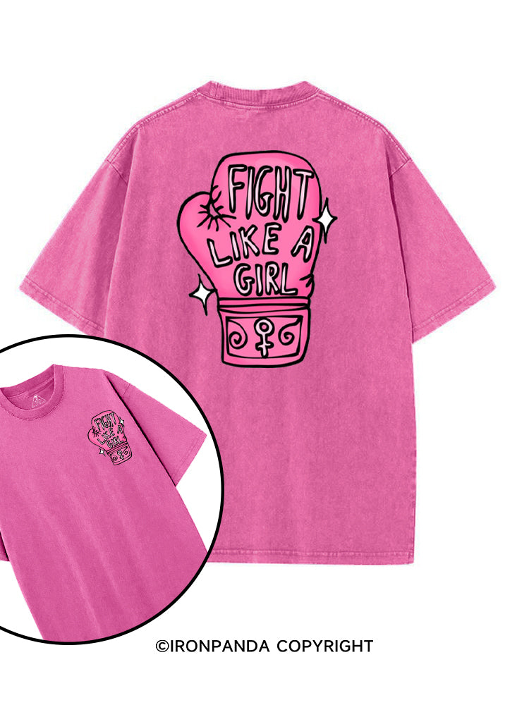 FIGHT LIKE A GIRL BOXING printed Gym Shirt