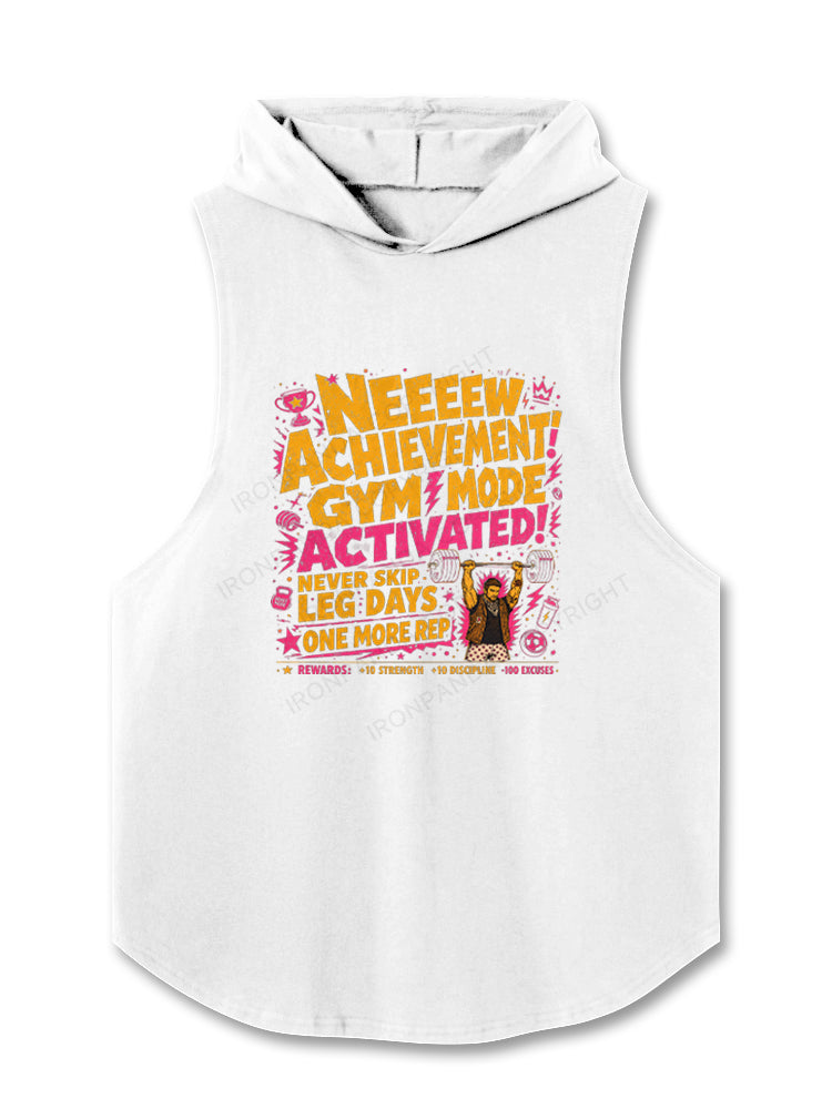 New Achievement Fitness Never Skip Leg Hooded Tank