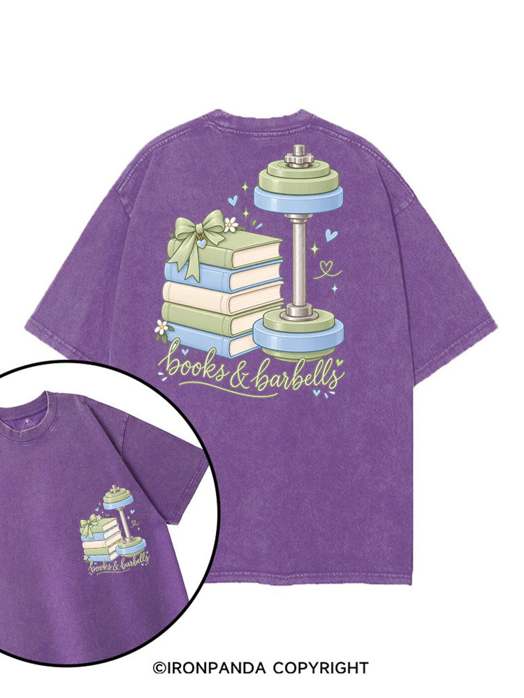 BOOKS & BARBELLS BOOKISH GYM LOVER printed Gym Shirt