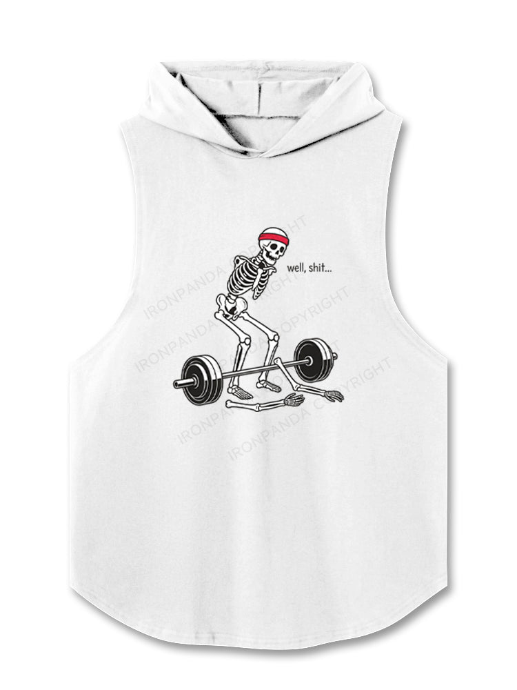 Funny Gym Skeleton Weightlifting Fail Hooded Tank