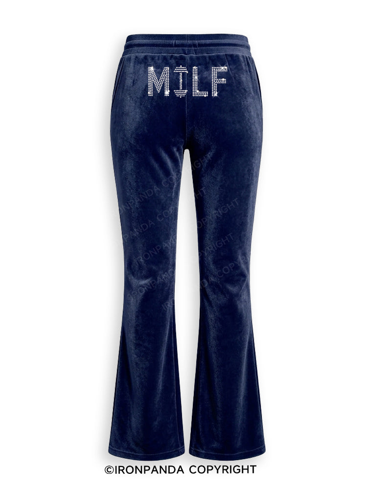 Rhinestone MILF MOM IN LOVE WITH FITNESS Velvet Tracksuit Set