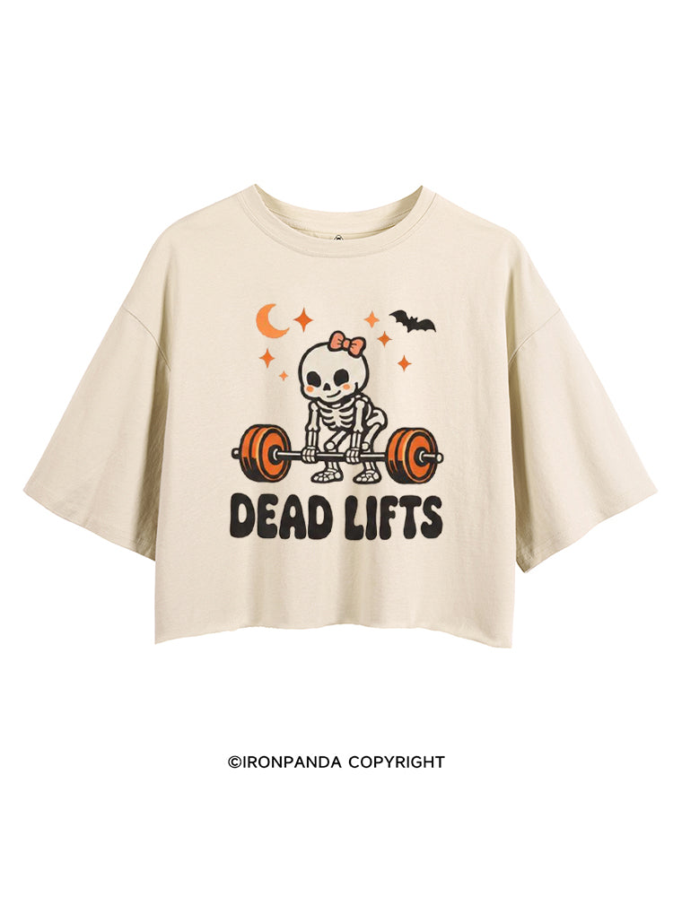 DEAD LIFTS SKELETON HALLOWEEN CROP TOPS