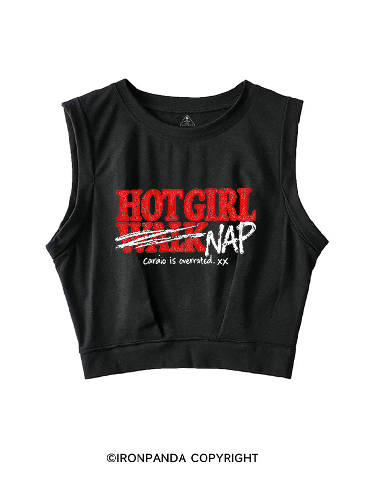 HOT GIRL NAP CARDIO IS OVERRATED SLEEVELESS CROP TOPS
