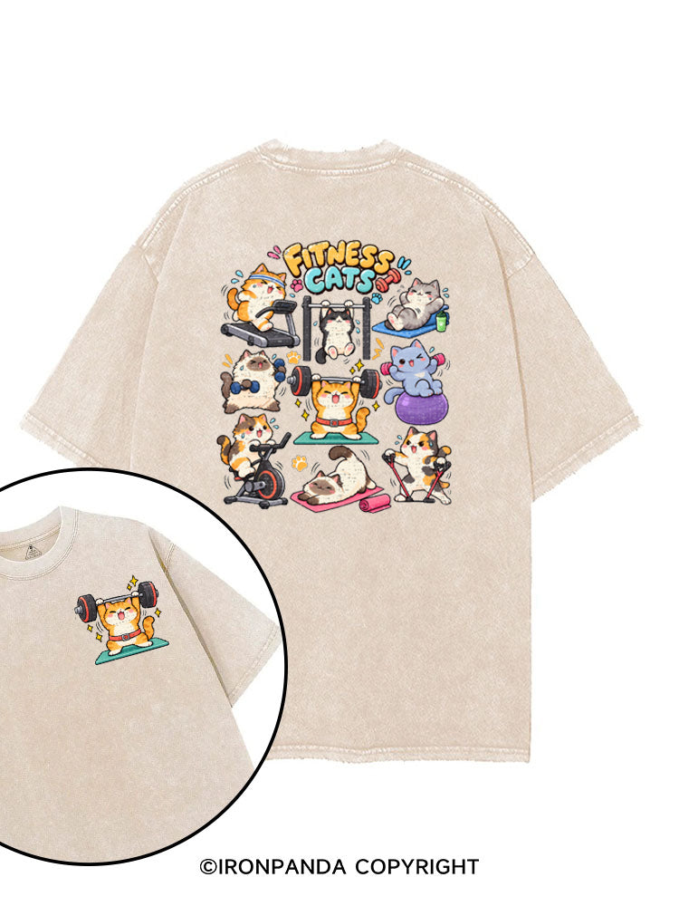 Fitness Cats Gym Workout printed Gym Shirt