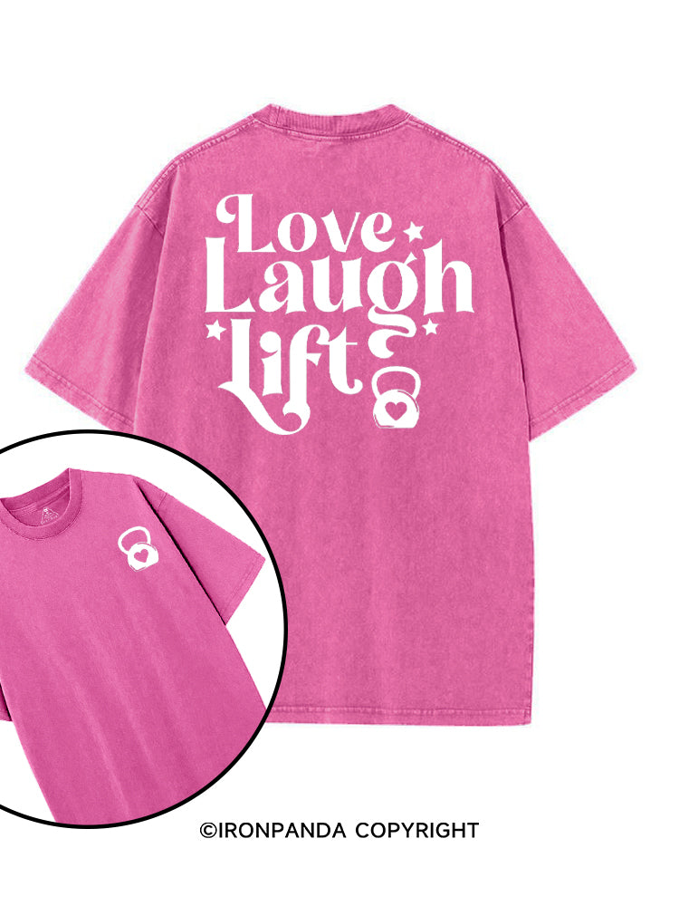 LOVE LAUGH LIFT POSITIVE GYM printed Gym Shirt