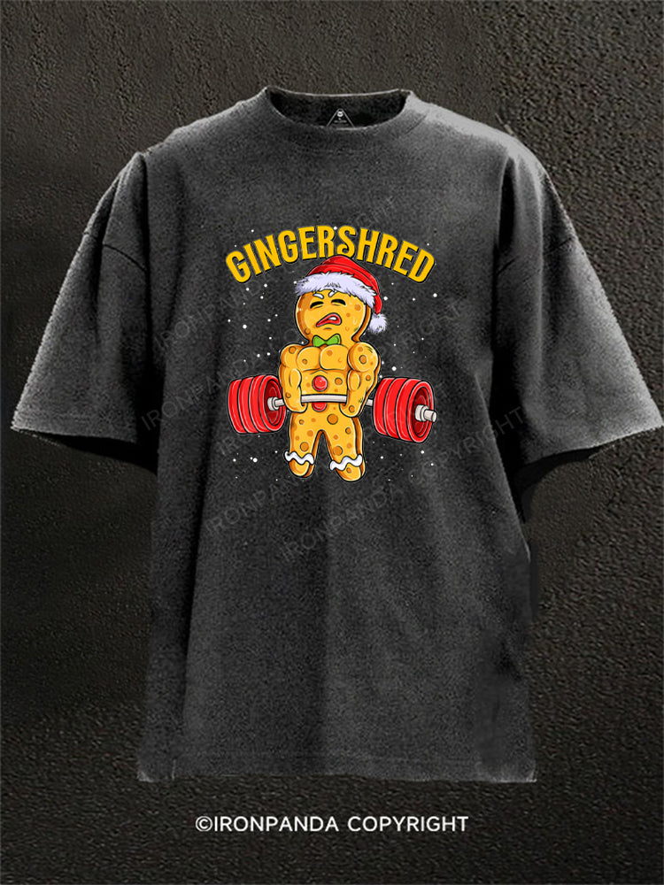 Gingershred Funny Gingerbread Man Washed Gym Shirt