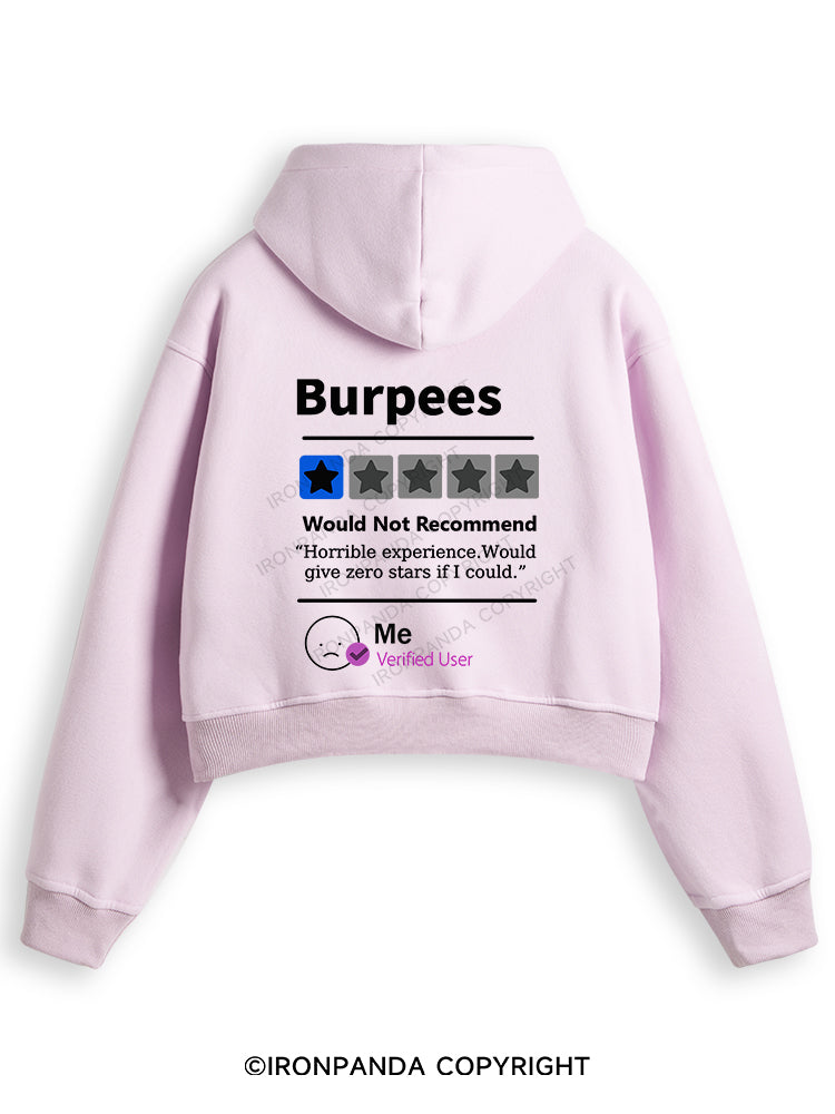 BURPEES REVIEWED Fleece Crop Zip Up Hoodie
