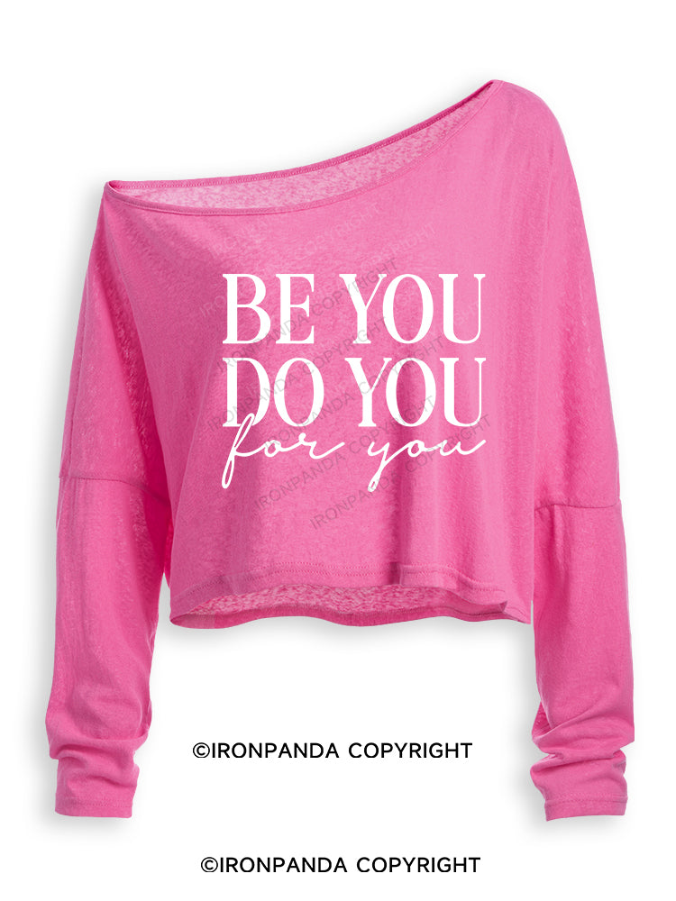 BE YOU DO YOU FOR YOU Off Shoulder Long Sleeve Crop Top