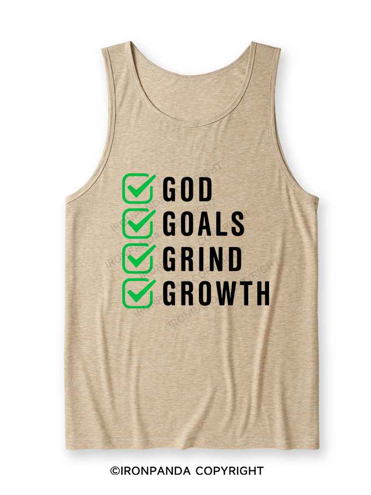 God Goals Grind Growth Ultra Soft Heather Tank