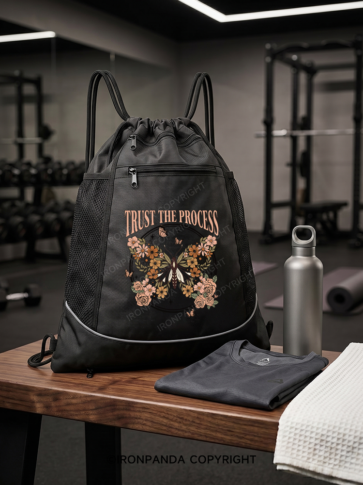 TRUST THE PROCESS Gym Drawstring Bag
