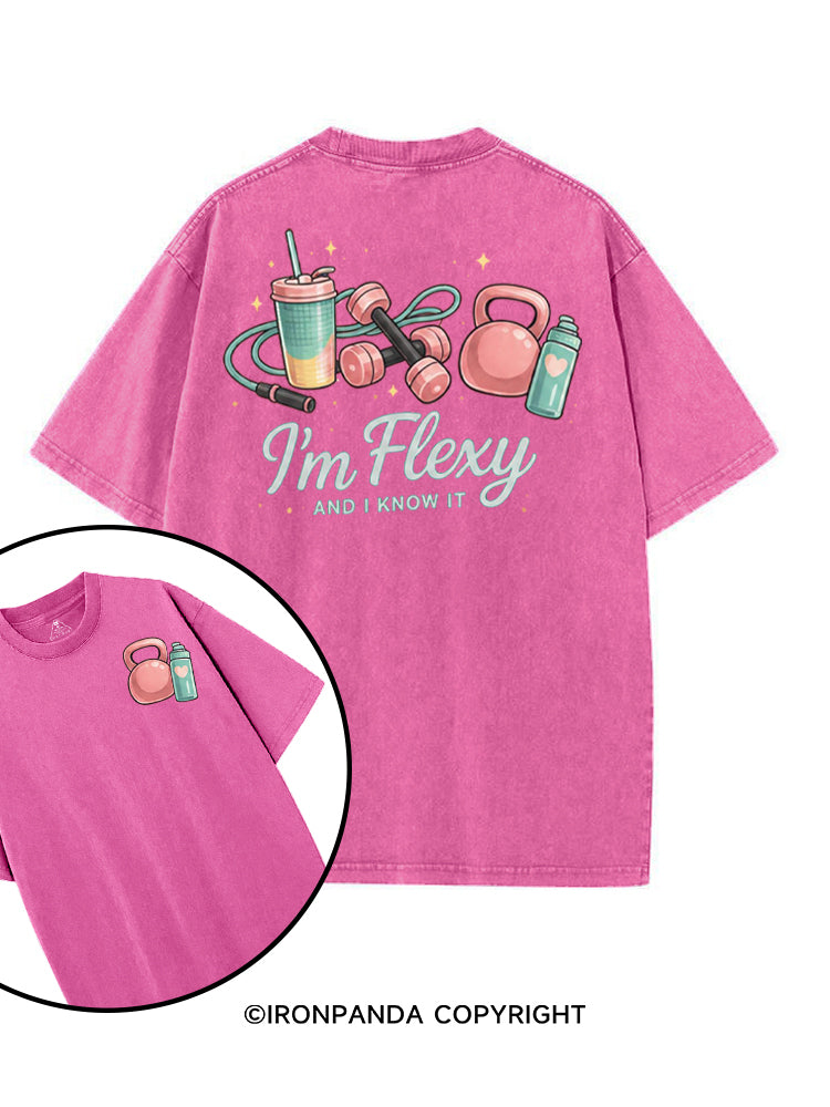 I'm Flexy And I Know It Gym printed Gym Shirt