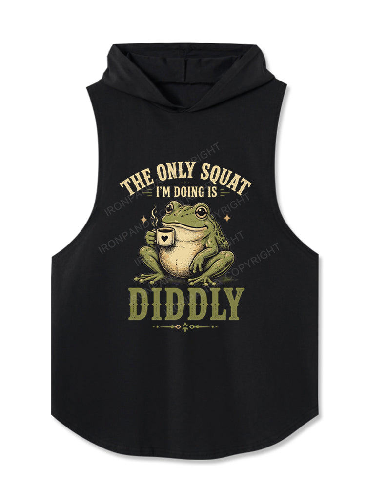 Funny Frog Squat Diddly Fitness Pun Coffee Hooded Tank