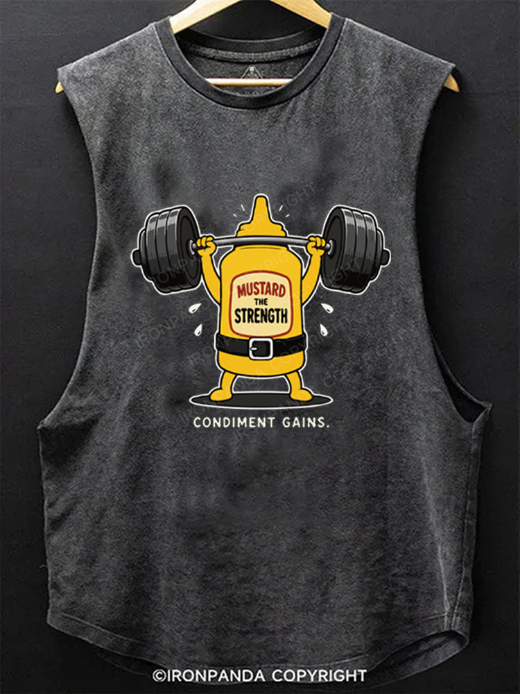 MUSTARD THE STRENGTH Scoop Bottom Cotton Tank