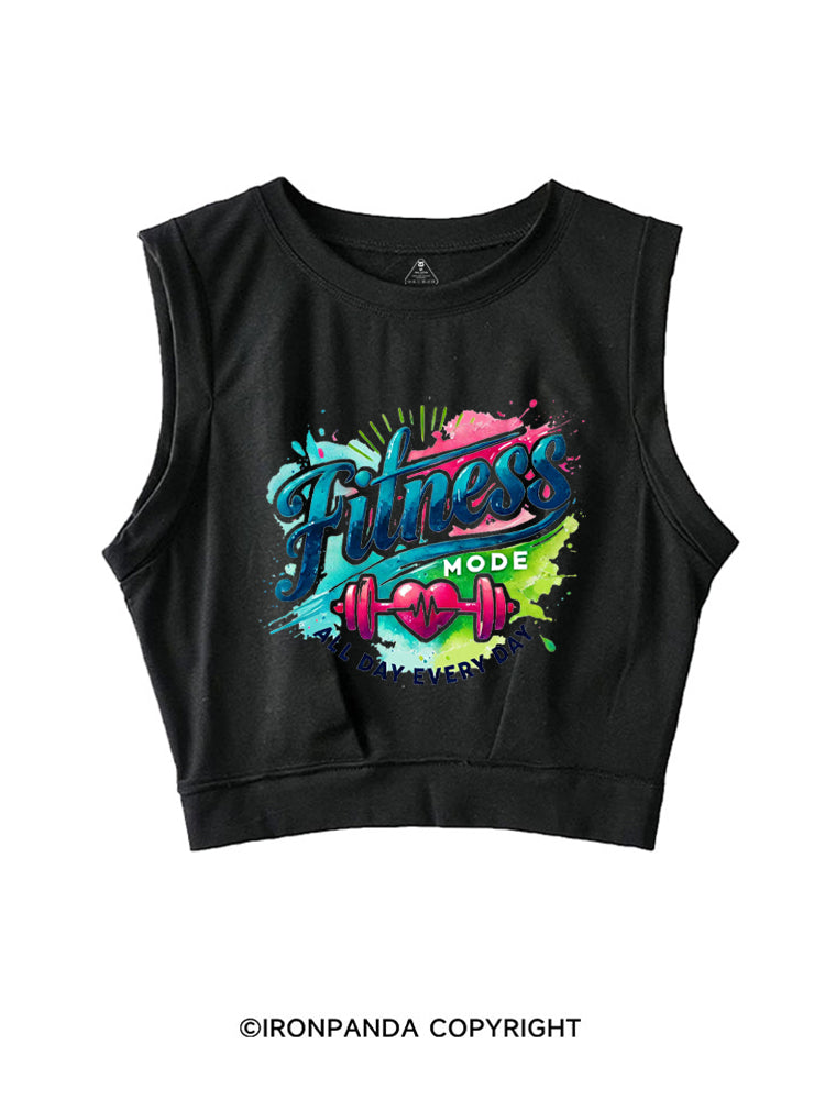 FITNESS MODE ALL DAY EVERY DAY SLEEVELESS CROP TOPS