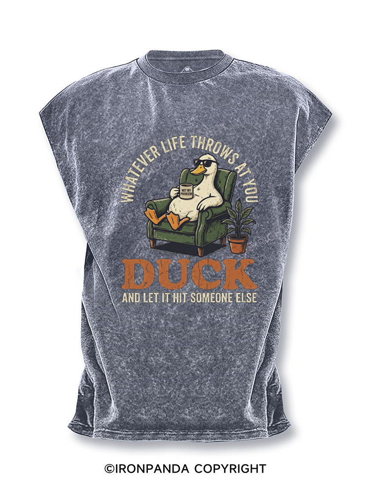 Whatever Life Throws At You Duck Cut Off Tank