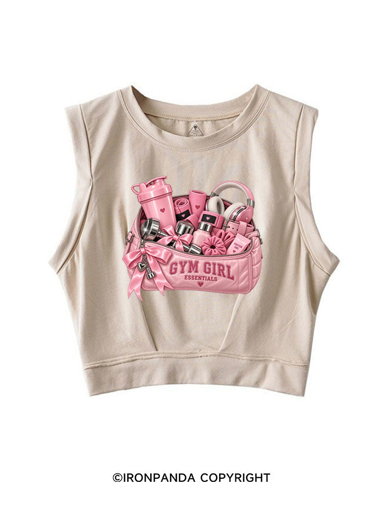 GYM GIRL ESSENTIALS PROTEIN GIRL SLEEVELESS CROP TOPS
