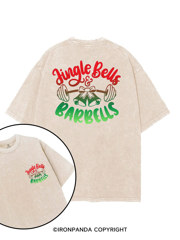 JINGLE BELLS & BARBELLS printed Gym Shirt