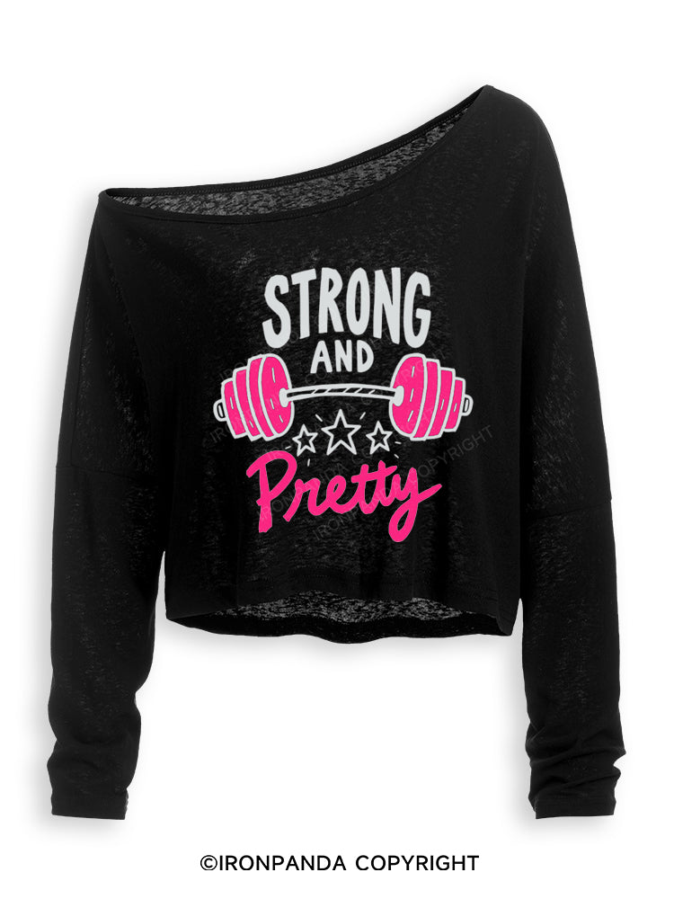 Strong and Pretty Off Shoulder Long Sleeve Crop Top