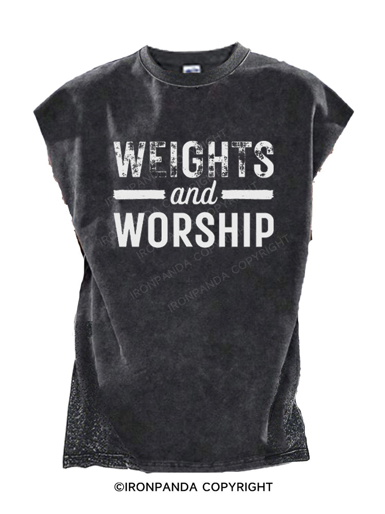 Weights and Worship Cut Off Tank