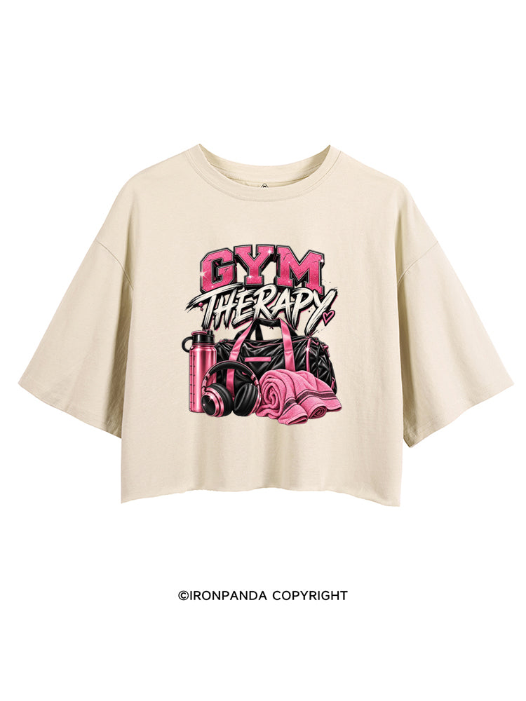 GYM THERAPY PINK FITNESS CROP TOPS