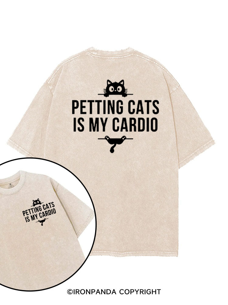 Petting Cats Is My Cardio Funny printed Gym Shirt