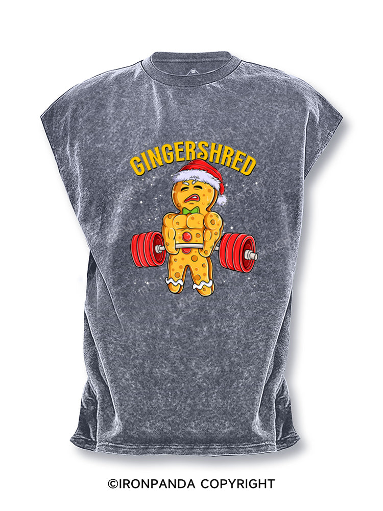 Gingershred Funny Gingerbread Man Cut Off Tank