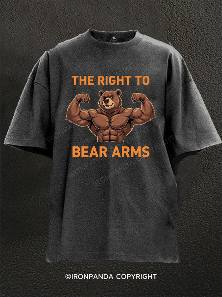 The Right to Bear Arms Muscular Bear Washed Gym Shirt