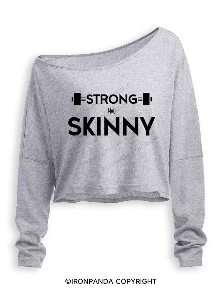 Strong not skinny Off Shoulder Long Sleeve Crop Top