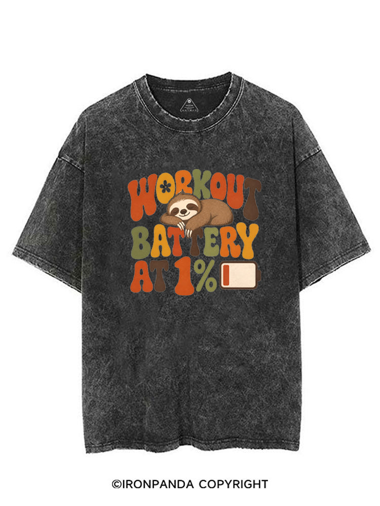 WORKOUT BATTERY AT 1% SLOTH VINTAGE GYM SHIRT