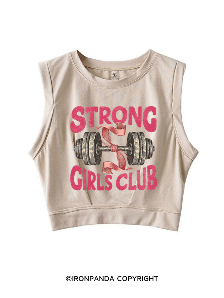 STRONG GIRLS CLUB PINK STYLE SLEEVELESS CROP TOPS