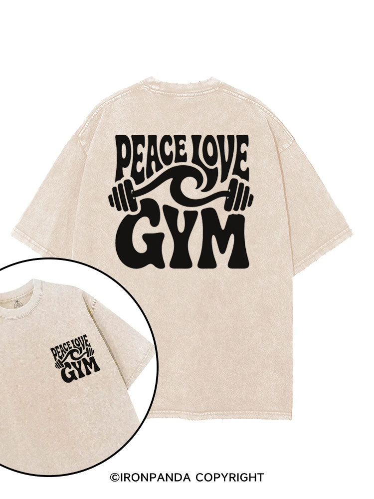 PEACE LOVE GYM printed Gym Shirt