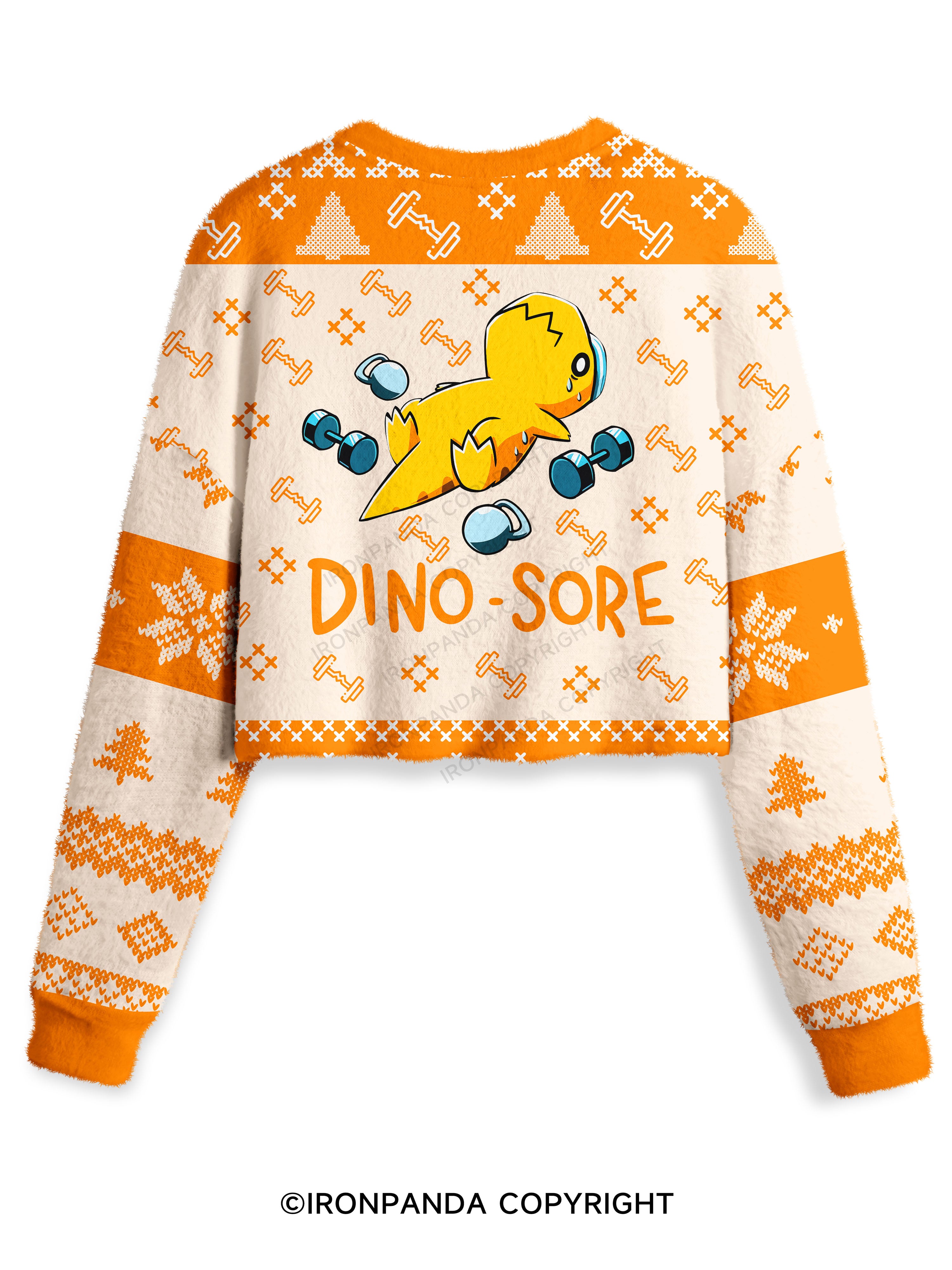 DINO SORE Crop Ugly Sweater