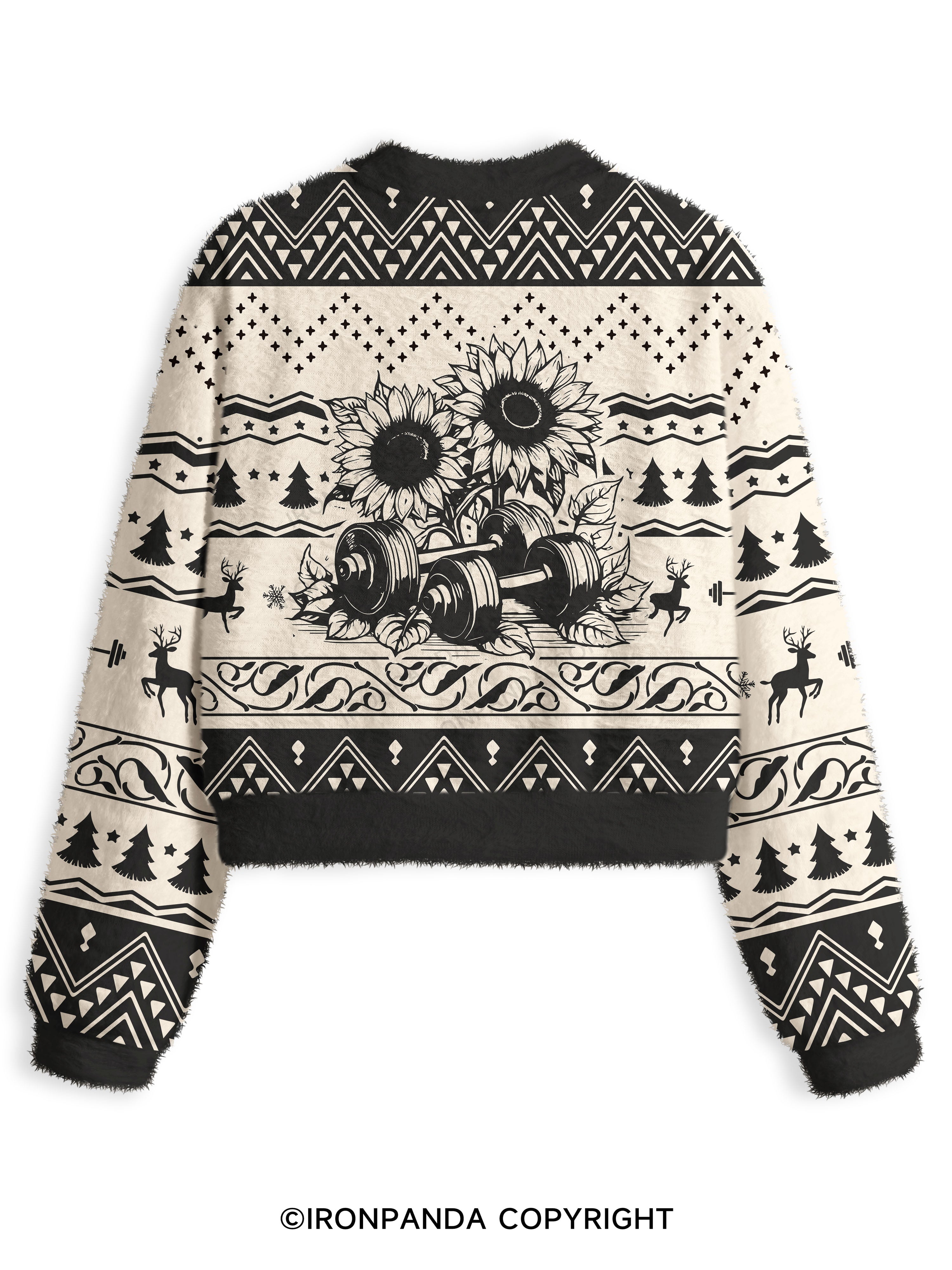 Greatness IS BUILT ONE REP AT A TIME Fuzzy Fleece Crop Sweater