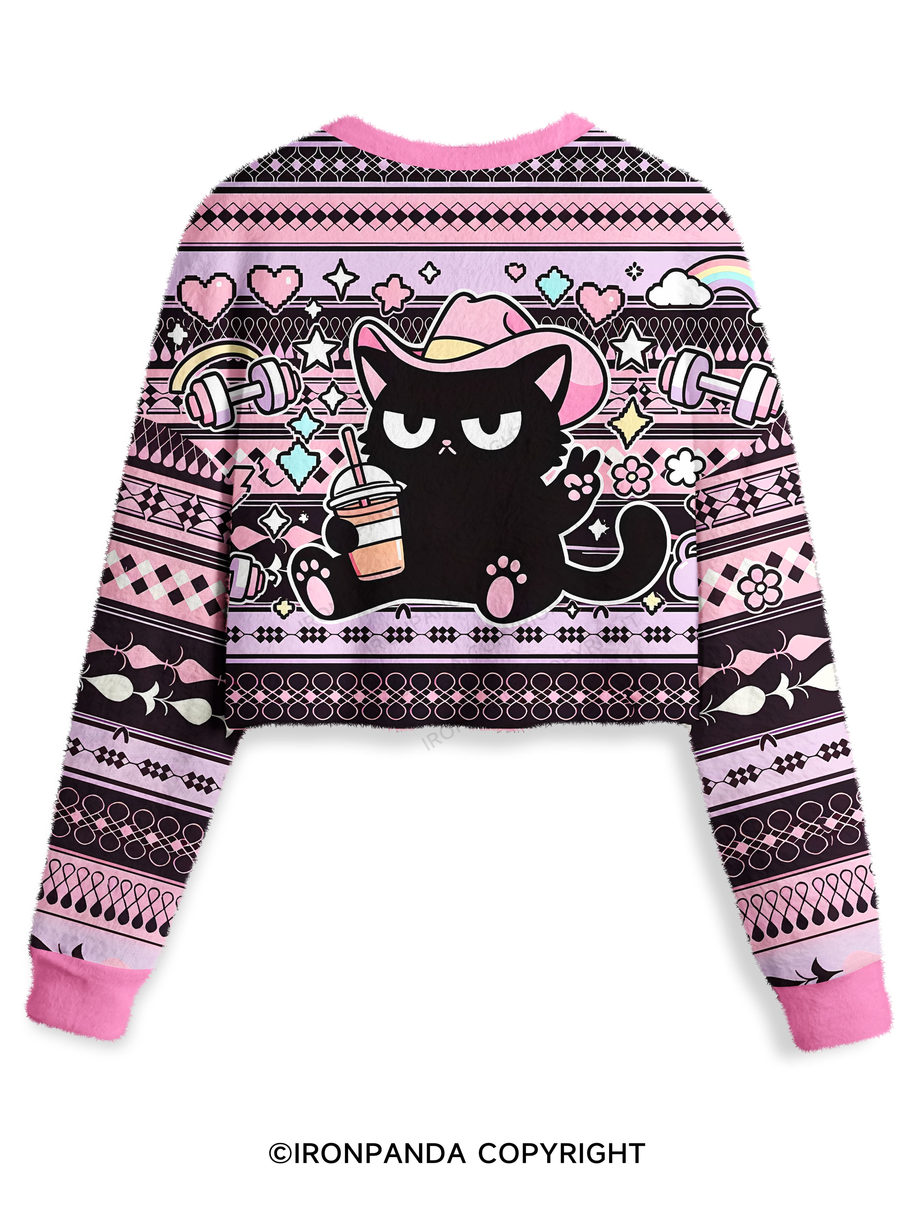 Let's Do This Before My Anxiety Kicks in Cat Crop Ugly Sweater