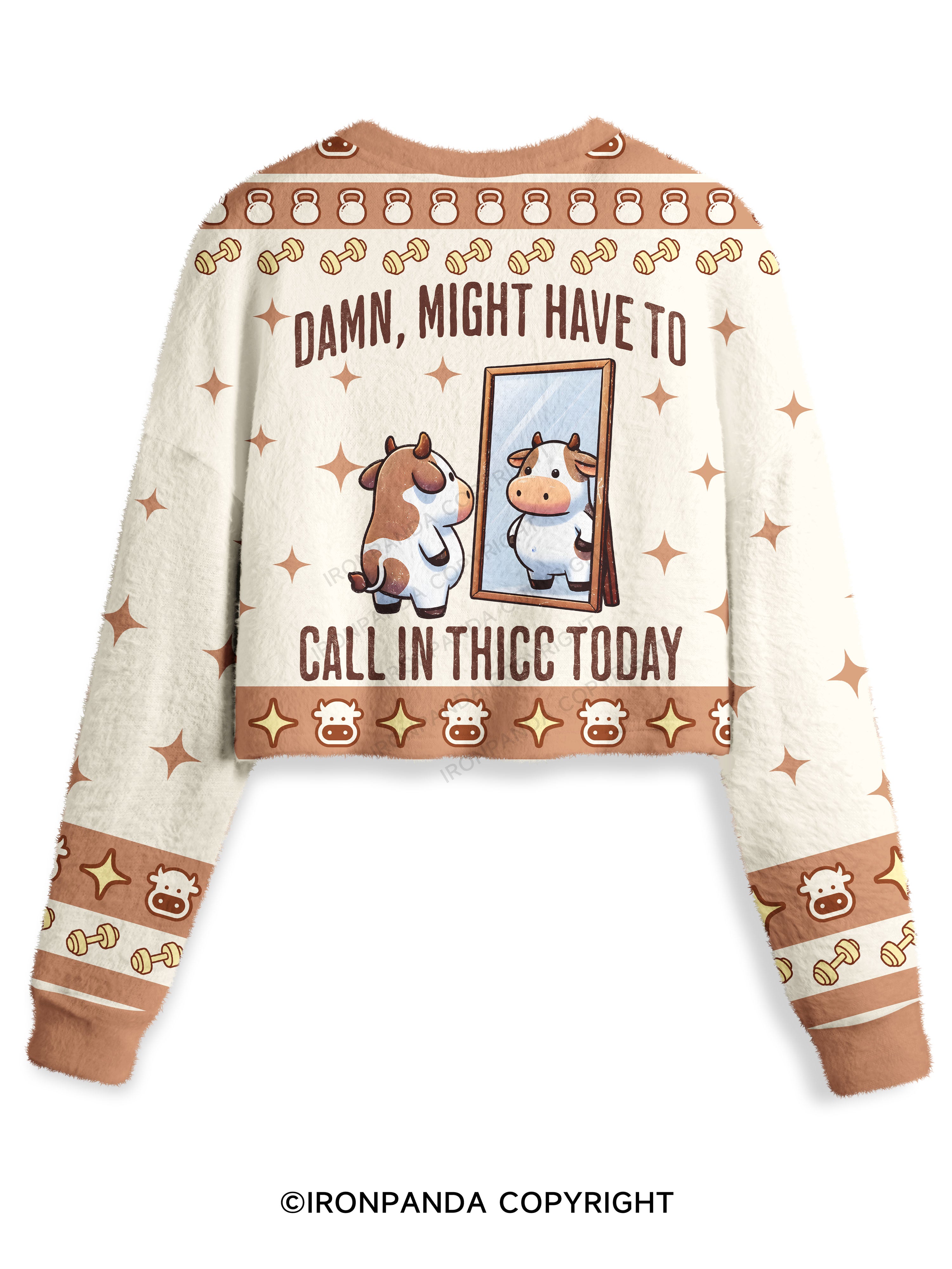 DAMN, MIGHT HAVE TO CALL IN THICC TODAY Crop Ugly Sweater