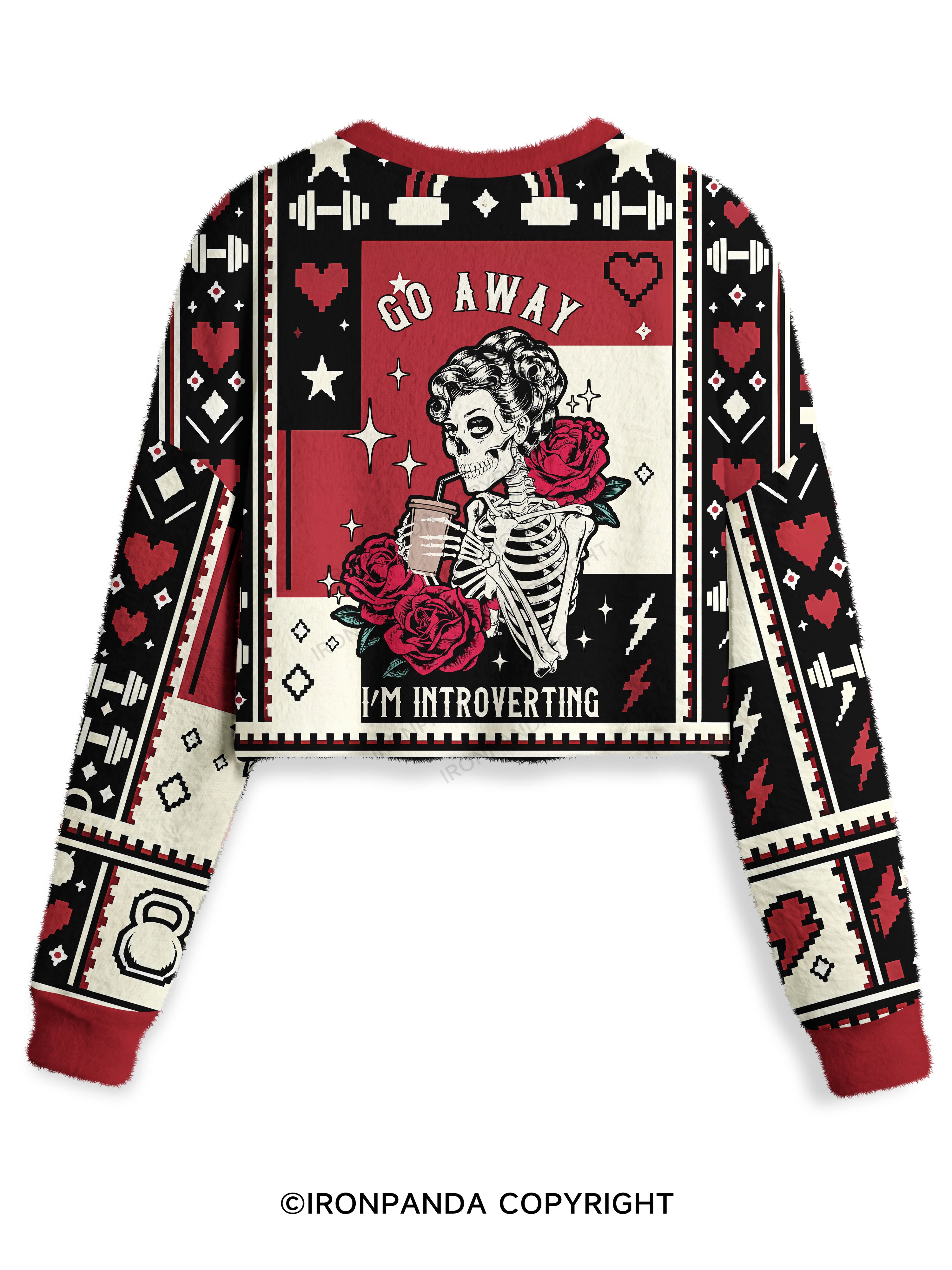 GO AWAY I'M INTROVERTING Crop Ugly Sweater