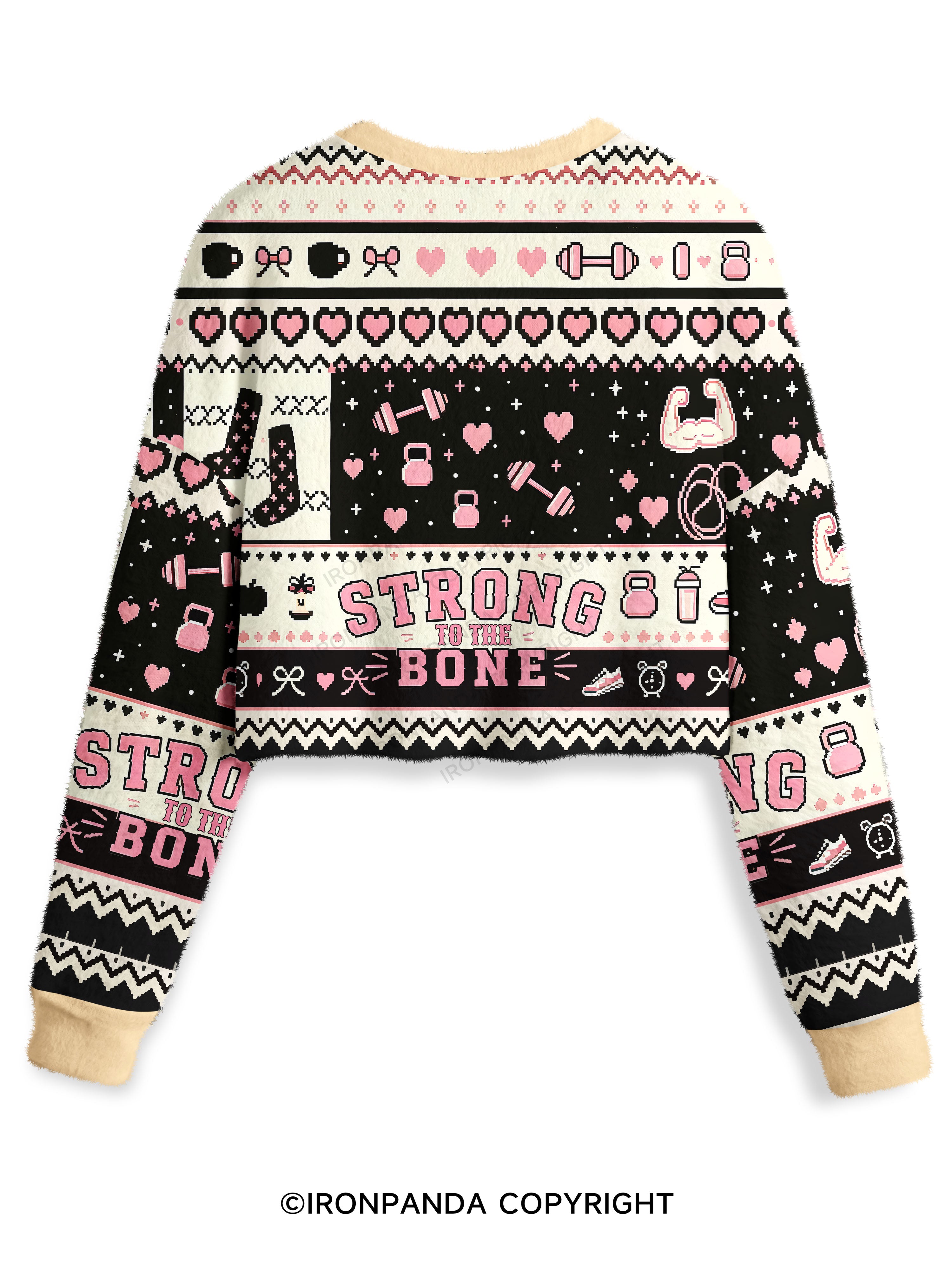 STRONG TO THE BONE Crop Ugly Sweater