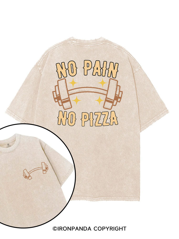 No Pain no Pizza Funny Workout printed Gym Shirt