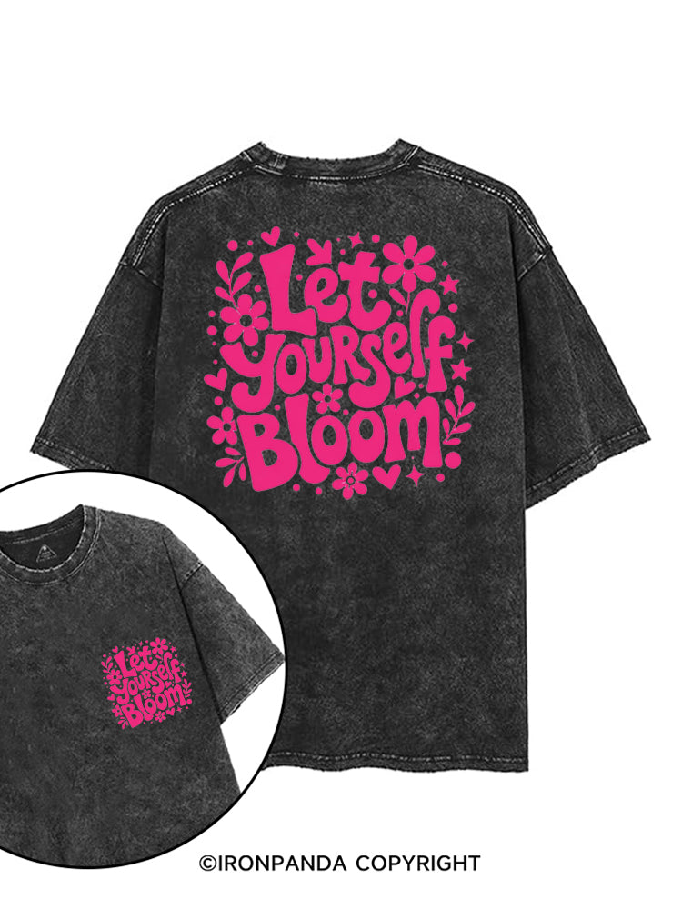 LET YOURSELF BLOOM printed Gym Shirt