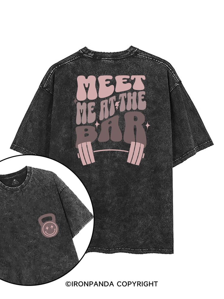 Meet Me At The Bar Funny Gym printed Gym Shirt