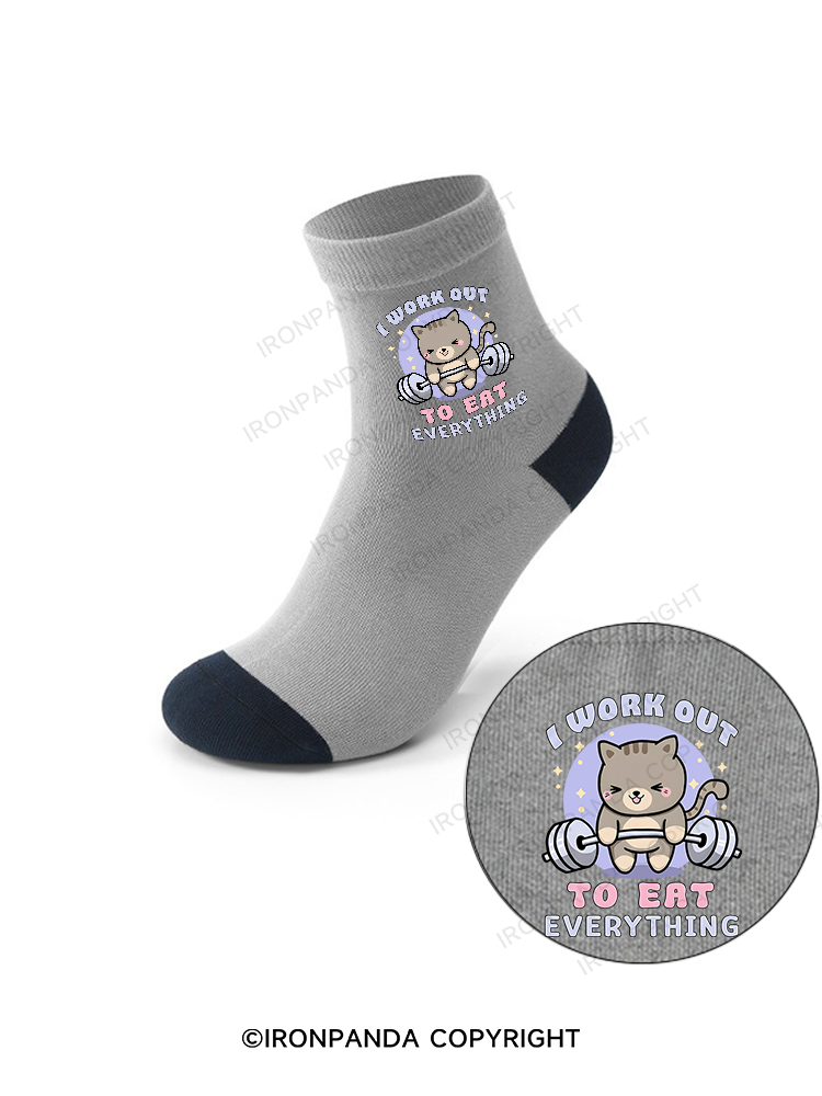 I WORK OUT TO EAT EVERYTHING Crew Socks